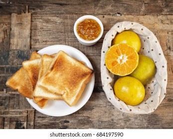 Slice toast bread with orange jam - Shutterstock ID 684197590