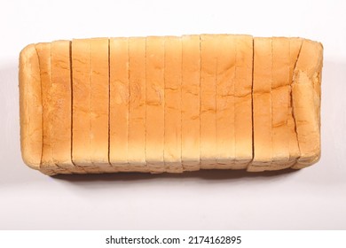 slice toast bread in white background