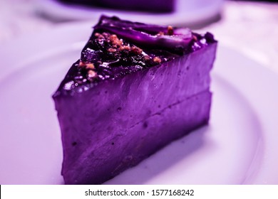 A Slice Of Ube Rice Cake 