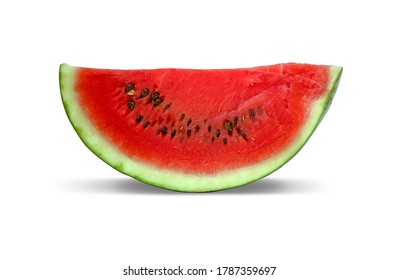 Slice Of Watermellon Isolated On White Background