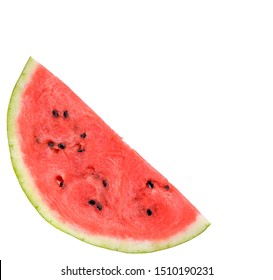 Slice of watermelon isolated on white background. Half piece of watermelon