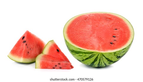 Slice watermelon isolated on the white background. - Shutterstock ID 470579126