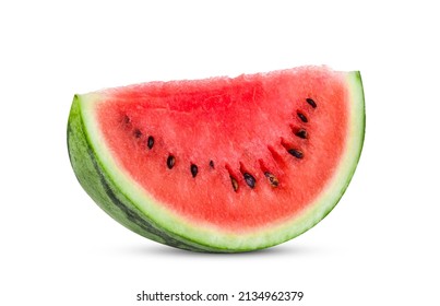 Slice of watermelon on white background