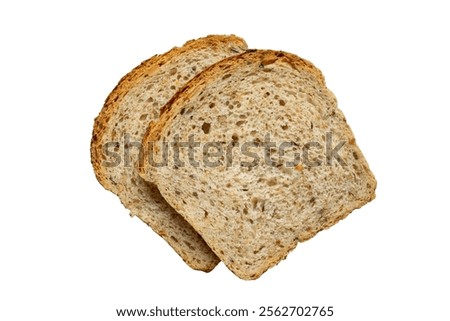 a slice of whole grain bread on a white background