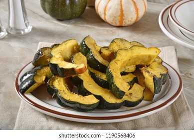 Sliced Acorn Squash Roasted With Butter And Spices