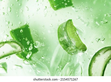 sliced aloe vera in aloe gel - Shutterstock ID 2154571267