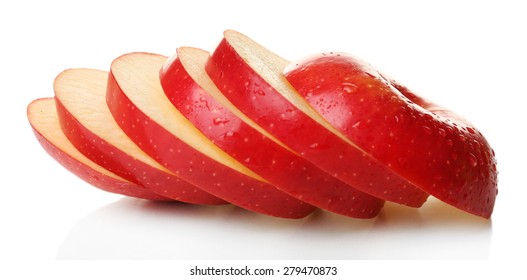 Sliced Apple Isolated On White