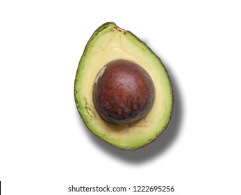 Sliced Avocado With Core Isolated