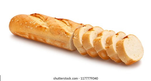 Sliced Baguette Path Isolated