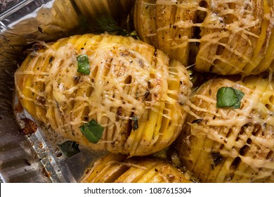 Sliced Baked Potatoes. Delicious Garlic Parmesan Butter Roasted Potatoes.