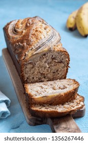 Sliced Banana Bread Loaf With A Walnuts