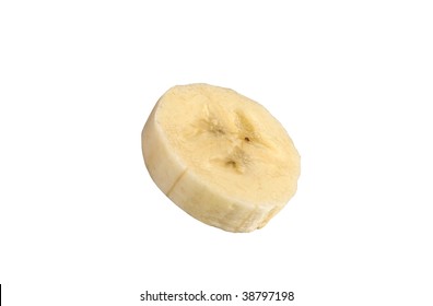 Sliced Of Banana Isolated On White Background