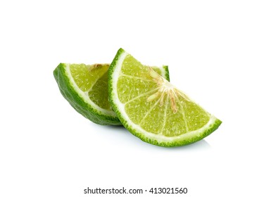 Sliced Bergamot Isolated On The White Background.