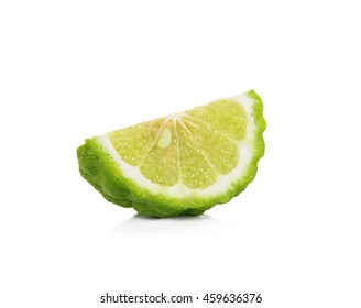 Sliced Bergamot Isolated On The White Background.