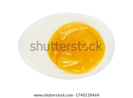 Sliced Boiled Egg Isolated on White Background with clipping path. Top view