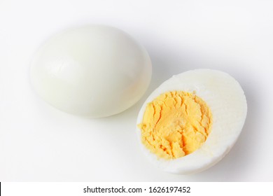 sliced boiled eggs isolated on white background. protein-rich food consumed in ketogenic and low carb diets - Powered by Shutterstock