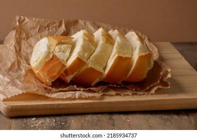 Sliced ​​french Bread On Wooden Board