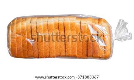 Sliced bread in plastic bag.