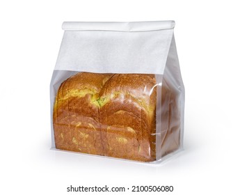 Sliced Bread In Plastic Bag Isolated On White Background