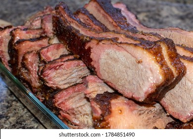 Sliced Brisket Hot Off The Smoker