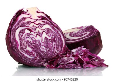 Sliced ?red Cabbage Isolated On White