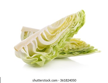 Sliced Cabbage On White Background