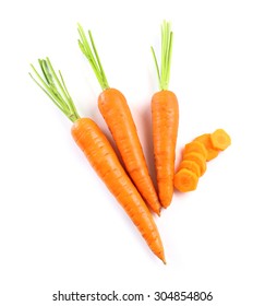 Sliced Carrot Isolated On White