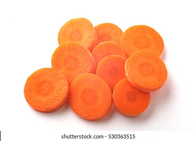 Sliced Carrots Isolate