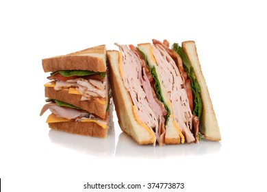 Sliced Chicken Club Sandwich