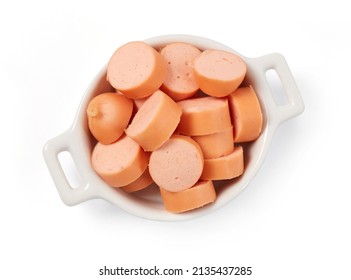 Sliced Chicken Hotdogs In A Bowl