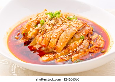 Sliced Chicken In Sesame Chilli Oil, Szechuan Style Cold Dish