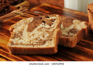 Sliced Cinnamon Swirl Bread With Milk