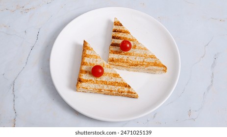 Sliced club sandwich on plate top view - Powered by Shutterstock