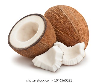 Sliced Coconut Path Isolated