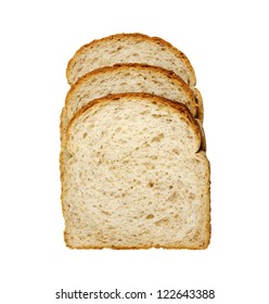 Sliced Cracked Wheat Bread On A White Background