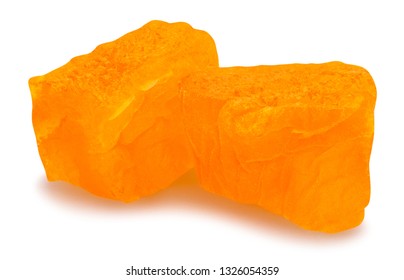 Sliced Dried Apricot Cubes Path Isolated