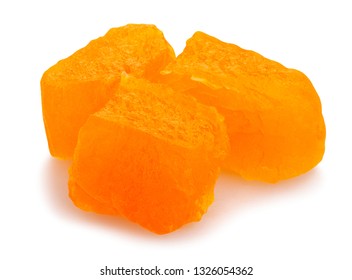 Sliced Dried Apricot Cubes Path Isolated