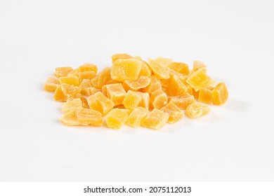 Sliced Dried Apricot Cubes Path Isolated