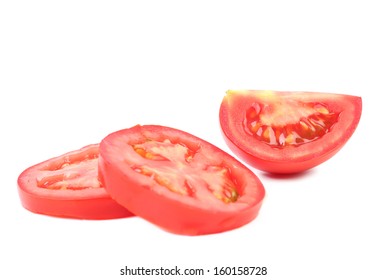 Sliced Fresh Tomatoes. Isolated On A White Background.