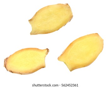 A Sliced Ginger Root, Isolated