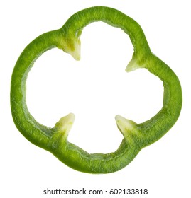 Sliced Green Bell Pepper Isolated