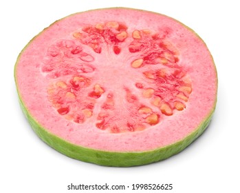 Sliced Guava Isolated On White Background. Clipping Path