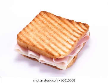 Sliced with ham and cheese
