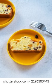 Sliced Homemade Apricot Blueberry Pound Cake.
