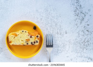 Sliced Homemade Apricot Blueberry Pound Cake.
