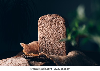 Sliced Homemade Wholemeal Bread. Easy Cooking At Bread Machine Of Healthy Bread From Alternative Flours At Home