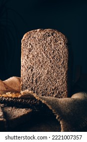 Sliced Homemade Wholemeal Bread. Easy Cooking At Bread Machine Of Healthy Bread From Alternative Flours At Home