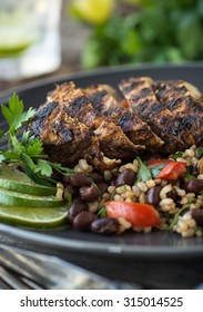 Sliced Jerk Chicken With Black Bean And Rice Salad