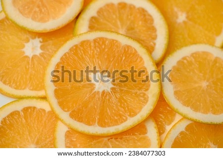 sliced ​​orange laid out on the table as a food background 7