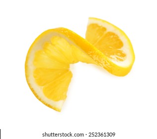 Sliced Lemon Isolated On White